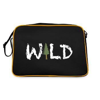 Wild | Wilderness, Fir, Nature, Forest, Climate Change - Retro Bag - black/gold - Back