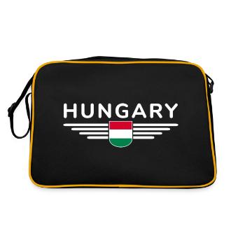 Hungary Fan, Outfit T Shirt Design - Retro Bag - black/gold - Back