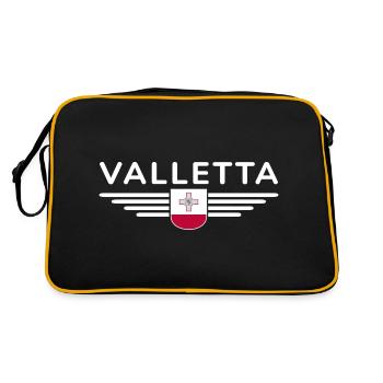 T-Shirt de La Valette – Malta Fans Design - Sac Retro - noir/or - Dos