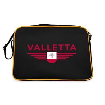 T-Shirt de La Valette – Malta Fans Design - Sac Retro - noir/or - Dos