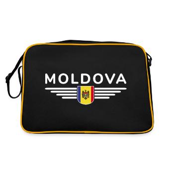 Moldova T-Shirt – Proud of Moldova - Retro Bag - black/gold - Back