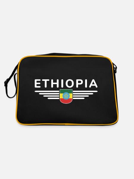 Ethiopia Design – Pride and Culture - Retro Bag - black/gold - Back