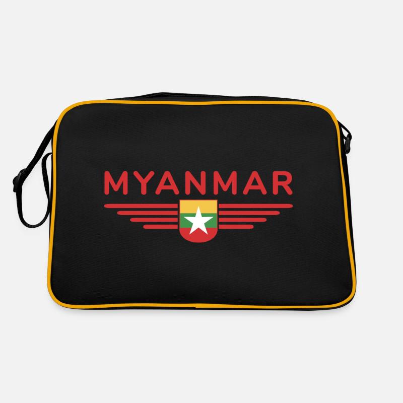 Myanmar T-Shirt – Ein Hauch von Tradition Retro Tasche