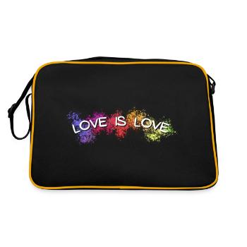 Love is love rainbow pattern für pride month 2022 - Retro Tasche - Schwarz/Gold - Hinten