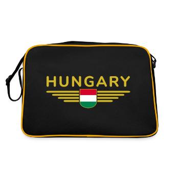 Hungary Fan, Outfit T Shirt Design - Retro Bag - black/gold - Back