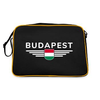 Budapest Hungary Fan, Outfit T Shirt Design - Retro Bag - black/gold - Back