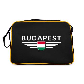 Budapest T-shirt for Hungary fans - Retro Bag - black/gold - Back