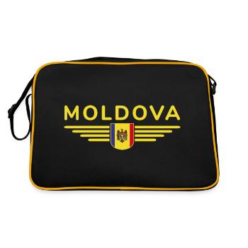 Moldova T-Shirt – Proud of Moldova - Retro Bag - black/gold - Back