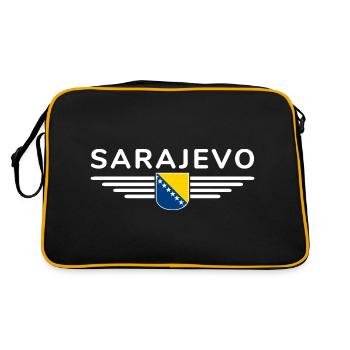 Sarajevo Bosnia Fan T-Shirt - Retro Bag - black/gold - Back