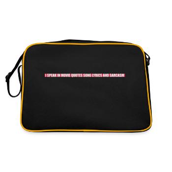 speak lyrics and sarcasm - Retro Bag - black/gold - Back