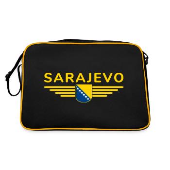 Sarajevo Bosnia Fan T-Shirt - Retro Bag - black/gold - Back