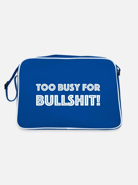 Too busy for nonsense | funny sayings - Retro Bag - blue/white - Back