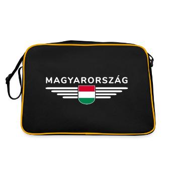 Hungary Fan, Outfit T Shirt Design - Retro Bag - black/gold - Back