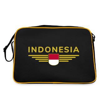 Indonesia Jakarta Fan Outfit Design T Shirt - Retro Bag - black/gold - Back