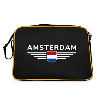 T-shirt Amsterdam Fan pour les amoureux de la Hollande - Sac Retro - noir/or - Dos