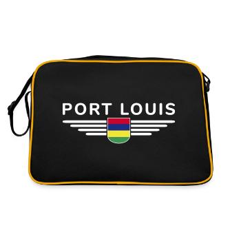 T-shirt Port Louis – Pour les fans de l’île Maurice - Sac Retro - noir/or - Dos