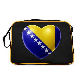 Heart (Bosnia / Bosna) - Retro Bag - black/gold - Back
