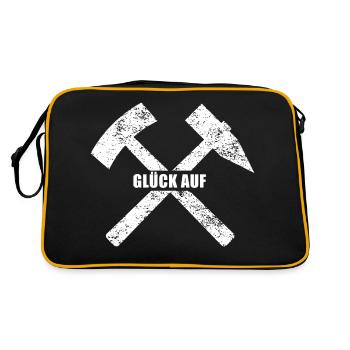 GLÜCK AUF - Retro Tasche - Schwarz/Gold - Hinten