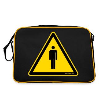 Panneau avertisseur personnes - Sac Retro - noir/or - Dos