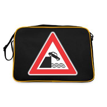 Panneau routier voiture peut tomber à l'eau - Sac Retro - noir/or - Dos
