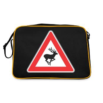Signalisation routière cerfs - Sac Retro - noir/or - Dos