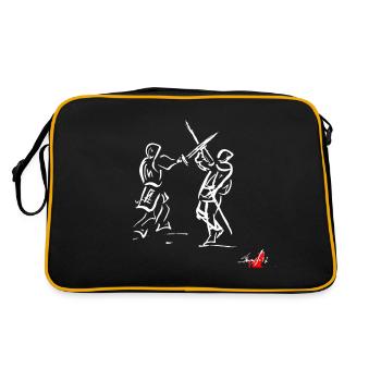 WHITE MEDIUM SPADE - Retro Bag - black/gold - Back