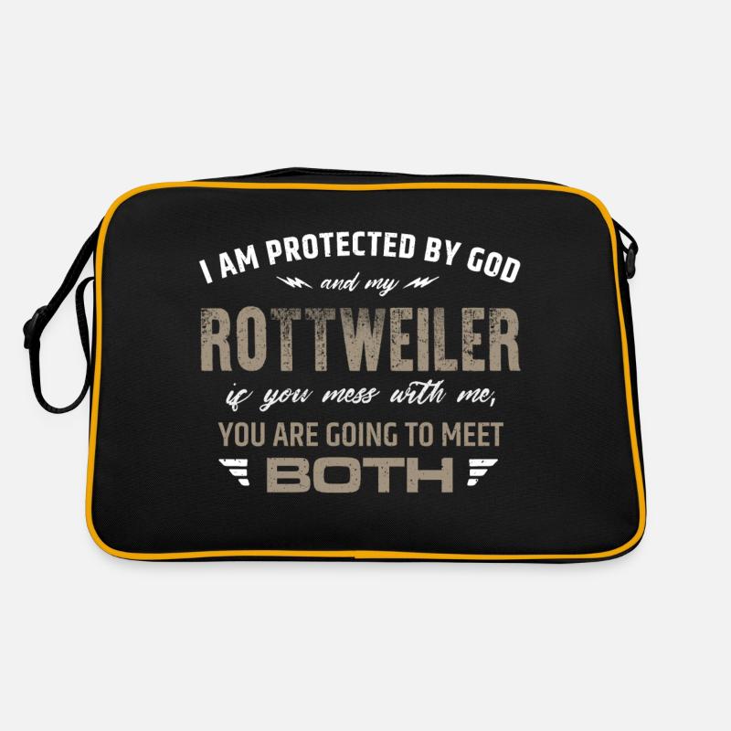 Protected by Rottweiler - Retro Bag - black/gold