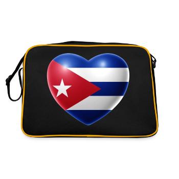 Herz (Kuba / Cuba) - Retro Tasche - Schwarz/Gold - Hinten