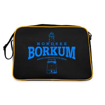 Borkum Mer du Nord (Bleu) - Sac Retro - noir/or - Dos