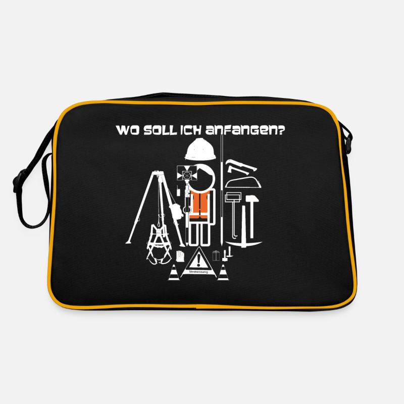 Vermesser Alleskönner - Retro Tasche - Schwarz/Gold