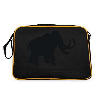 wolliges Mammut - Retro Tasche - Schwarz/Gold - Hinten