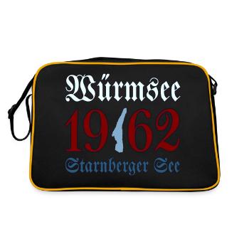 1962 Würmsee - Starnberger See - Retro Tasche - Schwarz/Gold - Hinten