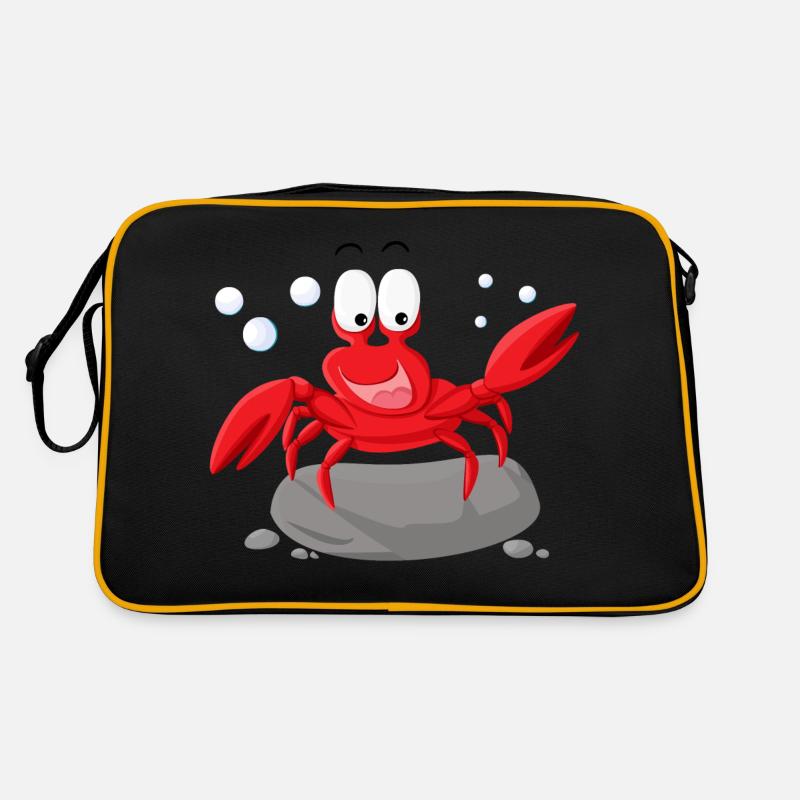 Krabbe Meer-Serie - Retro Tasche - Schwarz/Gold