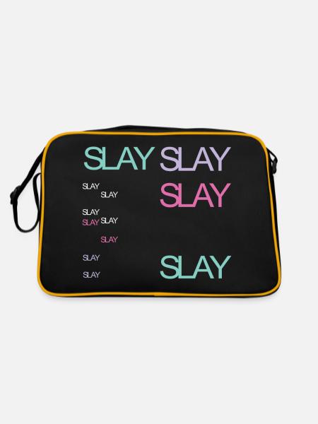 Slay - Retro Tasche - Schwarz/Gold - Hinten