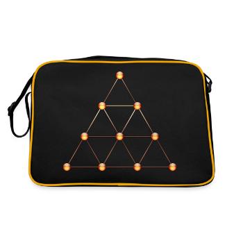 Tetraktys, Pythagoras, Sacred Geometry, Matrix - Retro Bag - black/gold - Back