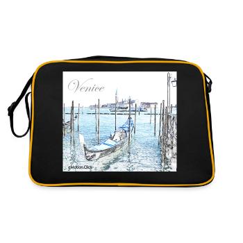 Venice Gondola Italy - Retro Bag - black/gold - Back