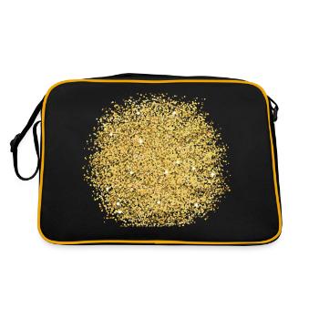 Gold Glitzer - Retro Tasche - Schwarz/Gold - Hinten