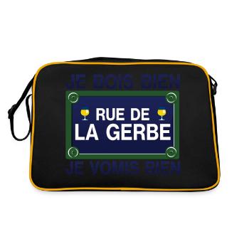bois vomis bien plaque rue gerbe alcool humour - Sac Retro - noir/or - Dos