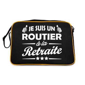 je suis un routier à la retraite / humour routier - Sac Retro - noir/or - Dos