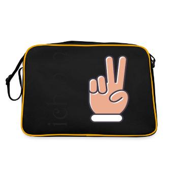 Ich bin 2 Zwei - Retro Tasche - Schwarz/Gold - Hinten