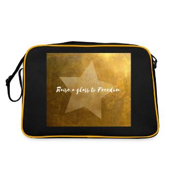 Raise A Glass to Freedom - Retro Bag - black/gold - Back