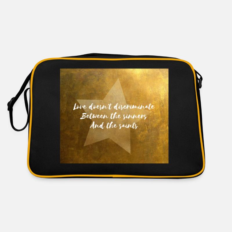Love Doesn't Discriminate Between Sinners & Saints - Retro Bag - black/gold