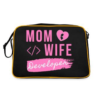 Maman femme développeur - Maman développeur - Sac Retro - noir/or - Dos