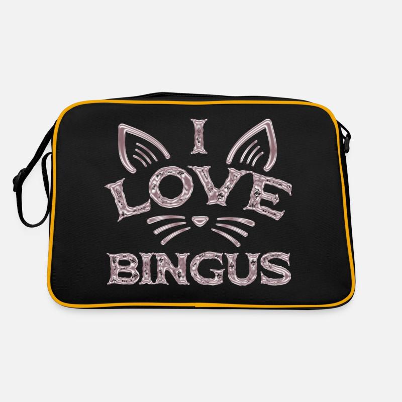 Bingus Cat - Retro Tasche - Schwarz/Gold