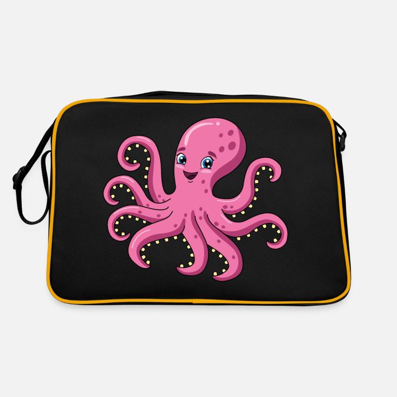 Octopus Cartoon Retro Bag