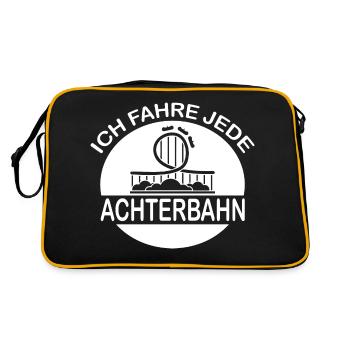 Rollercoaster Achterbahn - Retro Tasche - Schwarz/Gold - Hinten