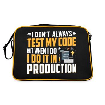 ICH TESTE MEINEN CODE NICHT IMMER - Retro Tasche - Schwarz/Gold - Hinten