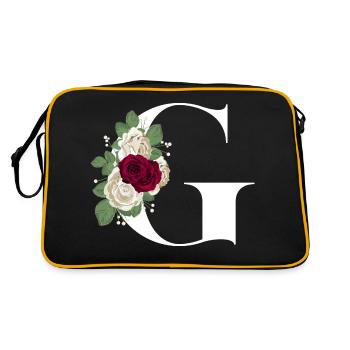 lettre G fleuris (Blanche) - Sac Retro - noir/or - Dos