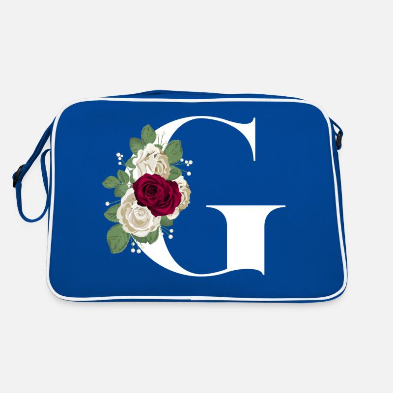 lettre G fleuris (Blanche) Sac Retro
