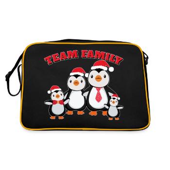 équipe famille pingouin famille conifère de Noël - Sac Retro - noir/or - Dos
